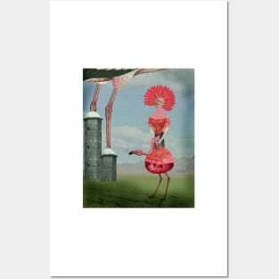 Ballerina Flamingo Posters and Art